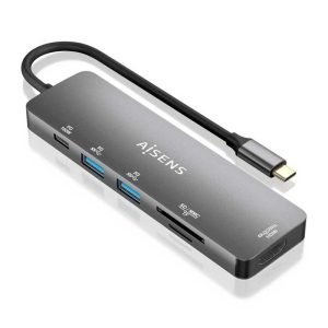AISENS USB-C dock 6 en 1, PD 100W, 15cm