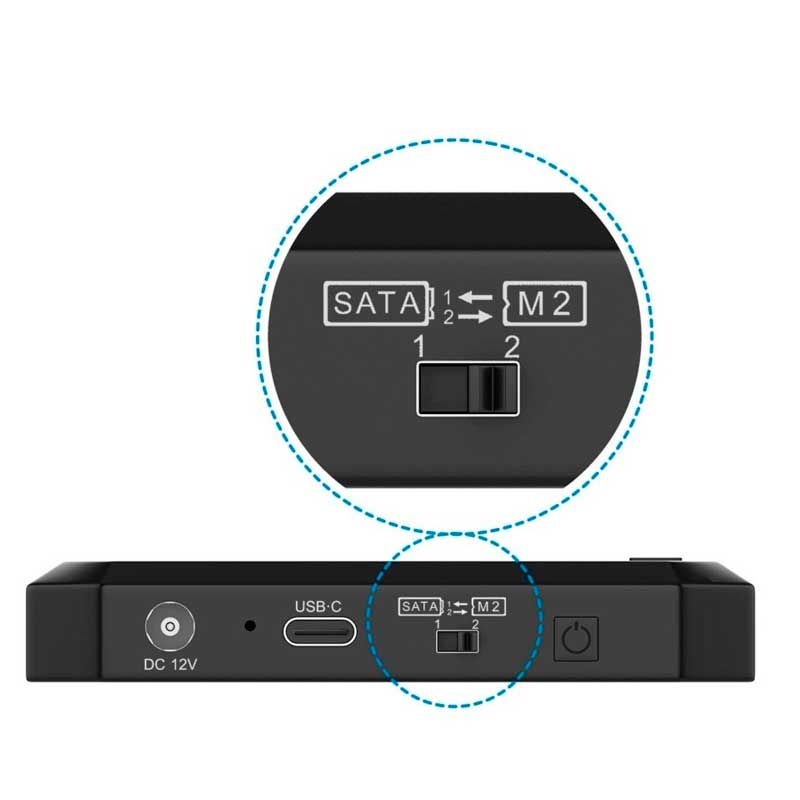 Estación de Docking SATA 2.5/3.5, M.2 NVMe a USB 3.0/3.1 Gen1, Clone, Negro - Imagen 2
