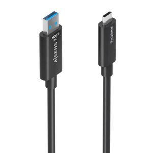 Cable USB3.2 Gen2x1 10Gbps AOC Solo Datos, USB-A/M-USB-C/M, Negro, 40M