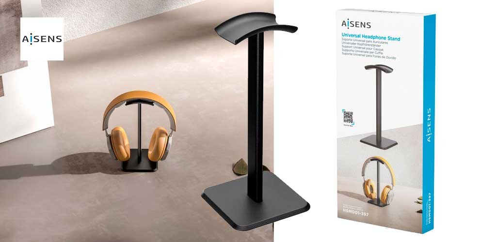 AISENS presenta su soporte universal para auriculares HSM001-397: orden, protección y diseño para cualquier escritorio