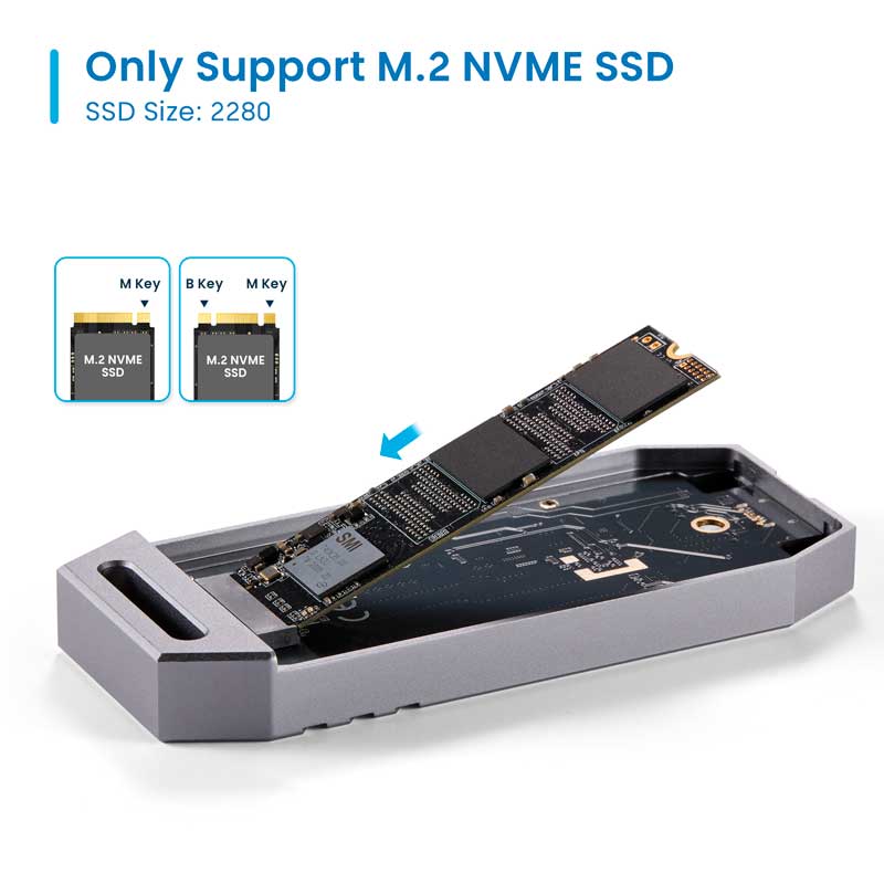 ewent EW7062 carcasa USB4 40Gbps para M.2 NVMe PCIe - Imagen 3