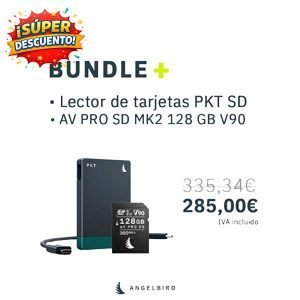BUNDLE ANGELBIRD: AV PRO SD V90 128 GB + Lector de tarjeta PKT SD