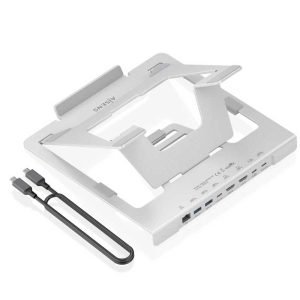 Soporte de Sobremesa Ajustable para Portátil / Tablet con USB-C Docking 7 en 1, Gris