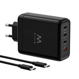 Cargador GaN Fast de 140W con 4 Puertos (3 USB-C PD y 1 USB-A QC)