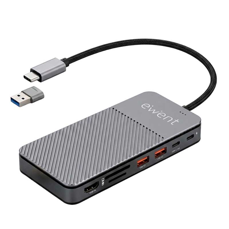 ewent estación de acoplamiento USB-C 8en1
